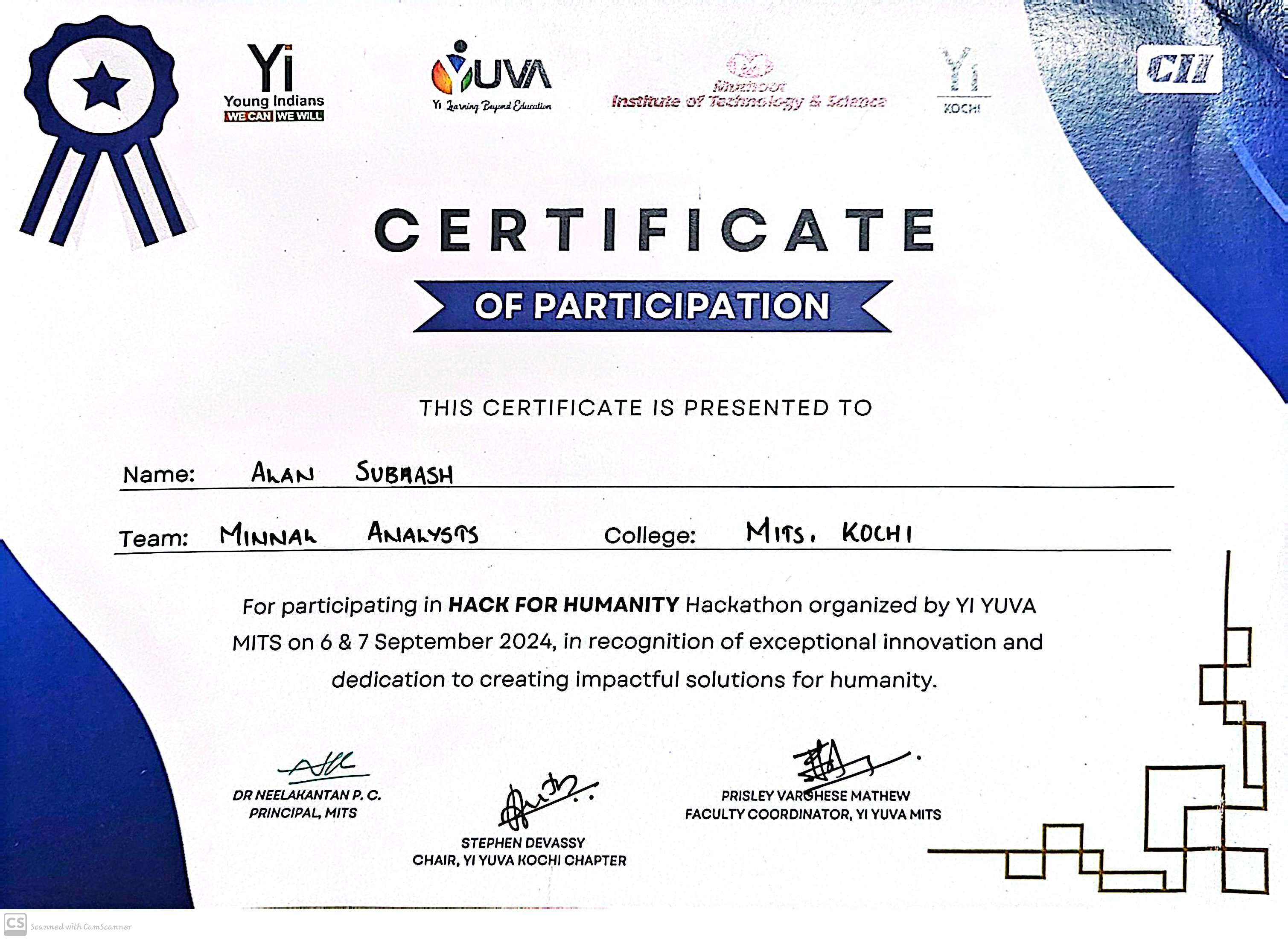 Hackathon Certificate