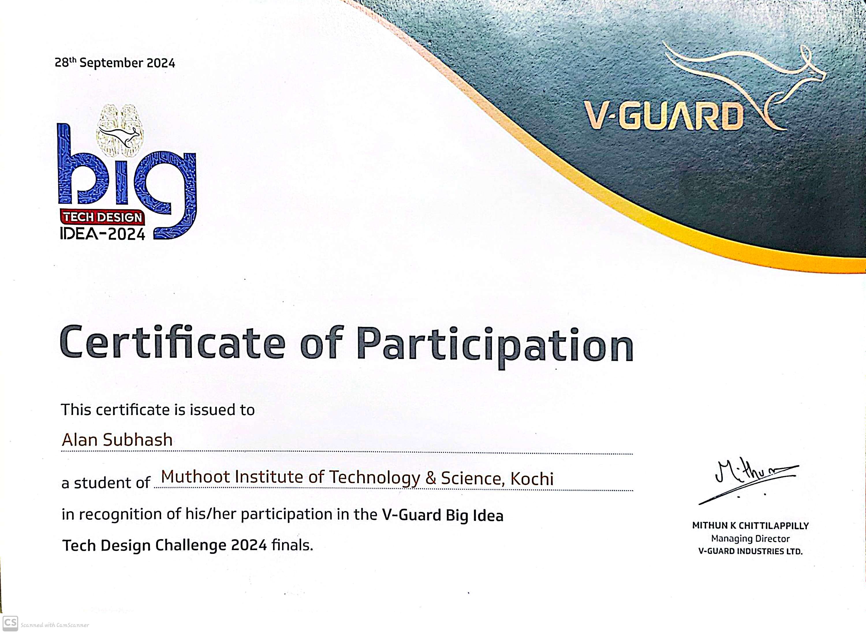 V-Guard Certificate